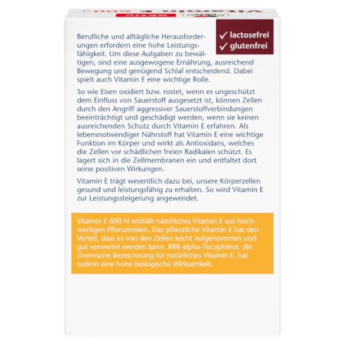 Doppelherz Vitamine E 600 N 400 mg zachte capsules - ter verhoging van de prestaties – Doppelherz