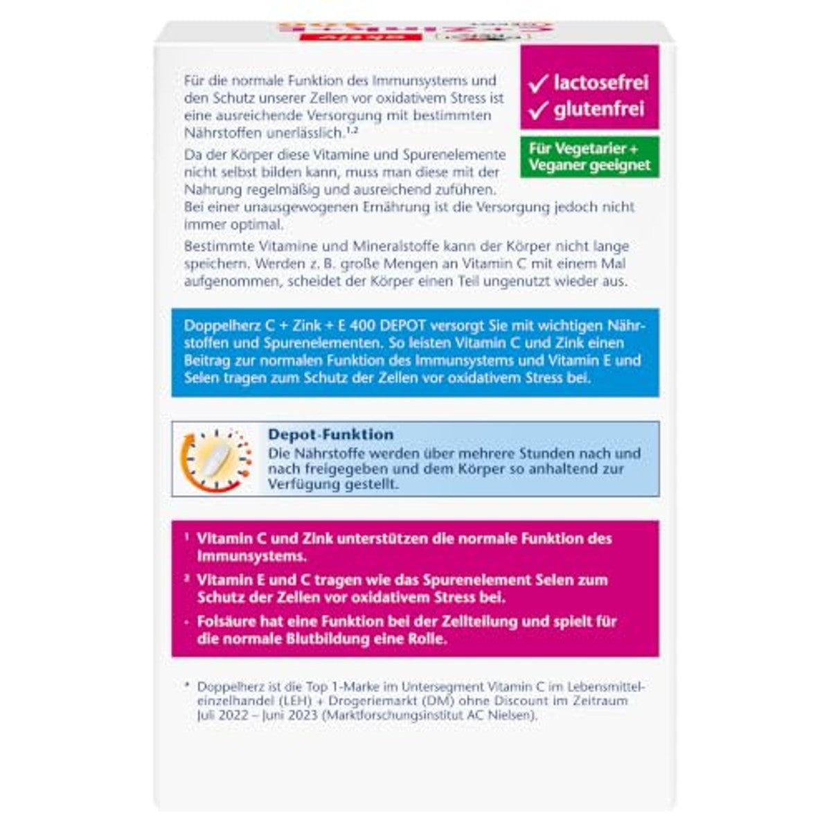 Doppelherz C + Zink + E 400 Depot 40 Tabletten - 3-pack