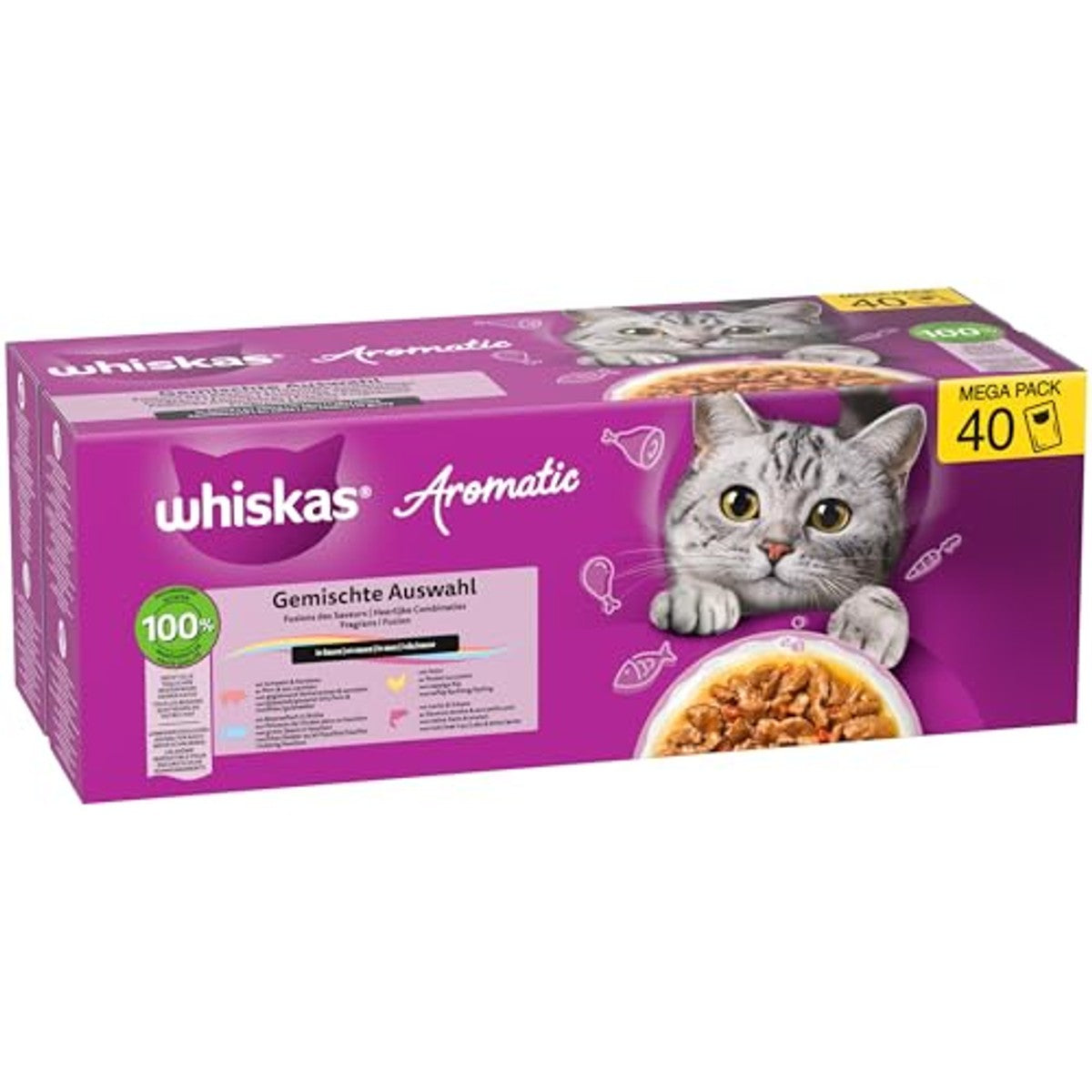 Whiskas Aromatic natvoer kattenvoer viskeuze 40 x 85 g - 3-pack