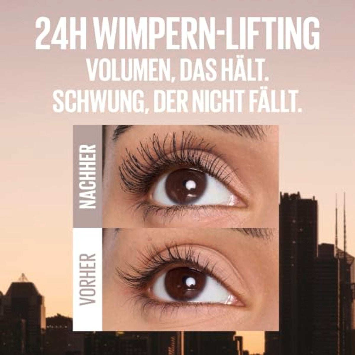 Maybelline New York Lash Sensational Body Mascara, volumescara voor 24-uurs wimperlifting en 12 x volume, met zandloperborstel en kleiaarde zonder klonteren, zwart, 9,5 ml – MAYBELLINE