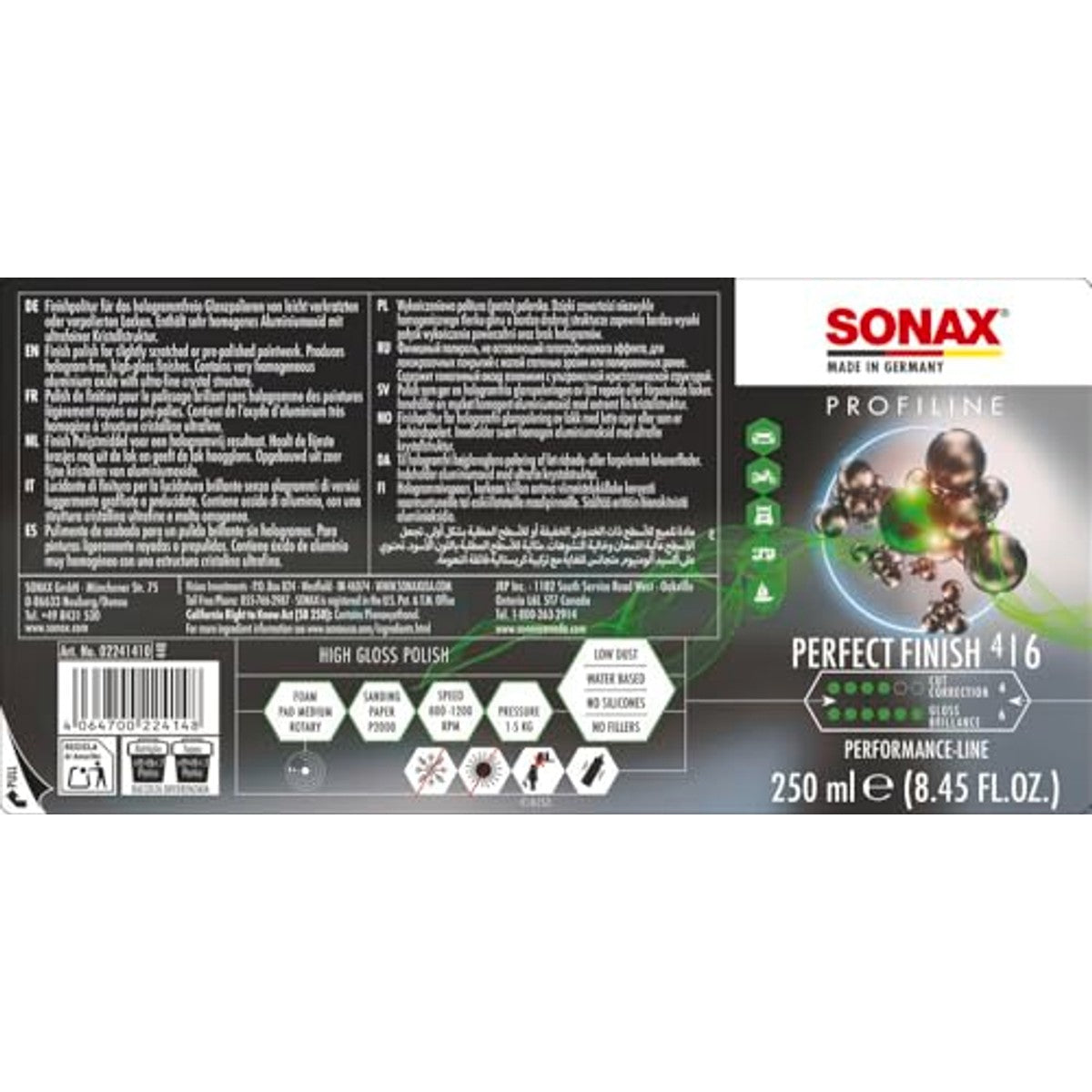 SONAX Profiline PerfectFinish Polijstmiddel 250 ml – SONAX