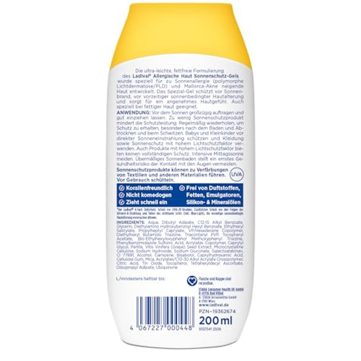 Ladival Zonnebrandgel voor allergische huid SPF 30 200 ml – Ladival