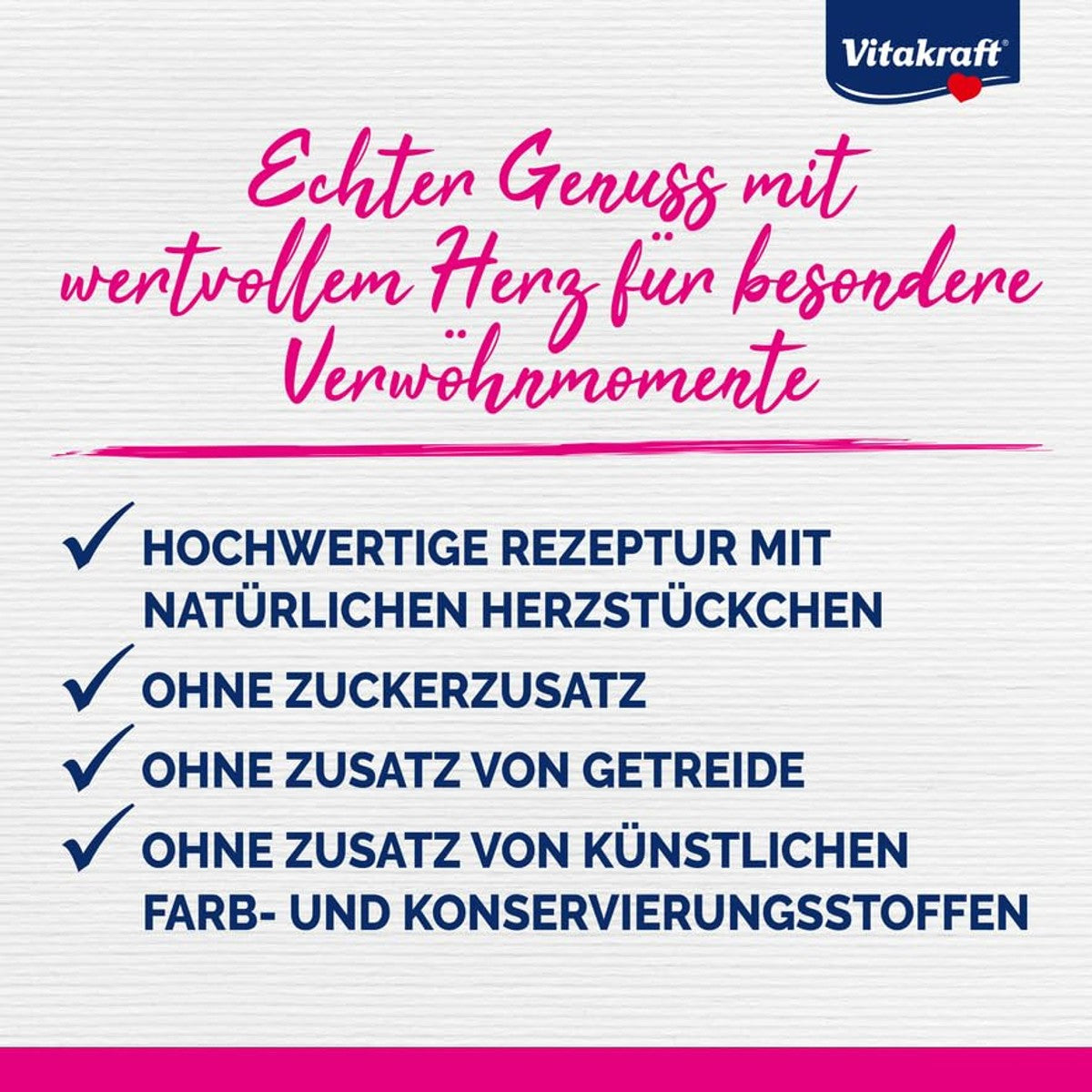 Vitakraft Poésie Délice, natvoer voor katten, natvoer voor katten, in saus, met hart, zonder toegevoegde suiker en granen, 1 x 85 g – Vitakraft