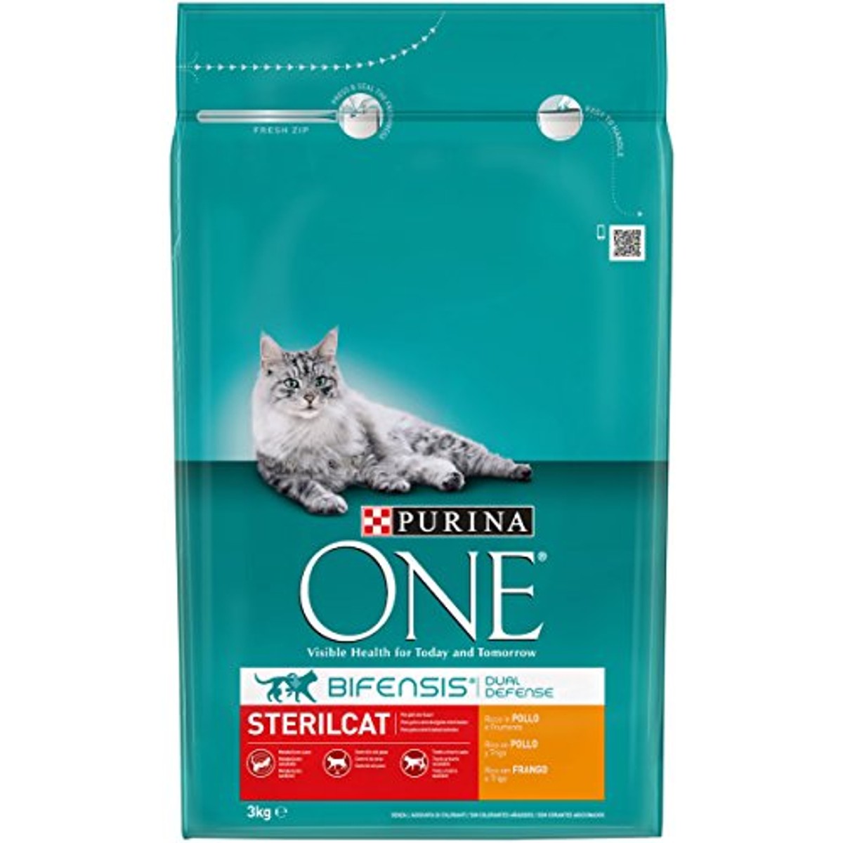 PURINA ONE Bifensis kattenvoer voor volwassenen, gesteriliseerd, met kip, zak van 2,8 kg – PURINA ONE