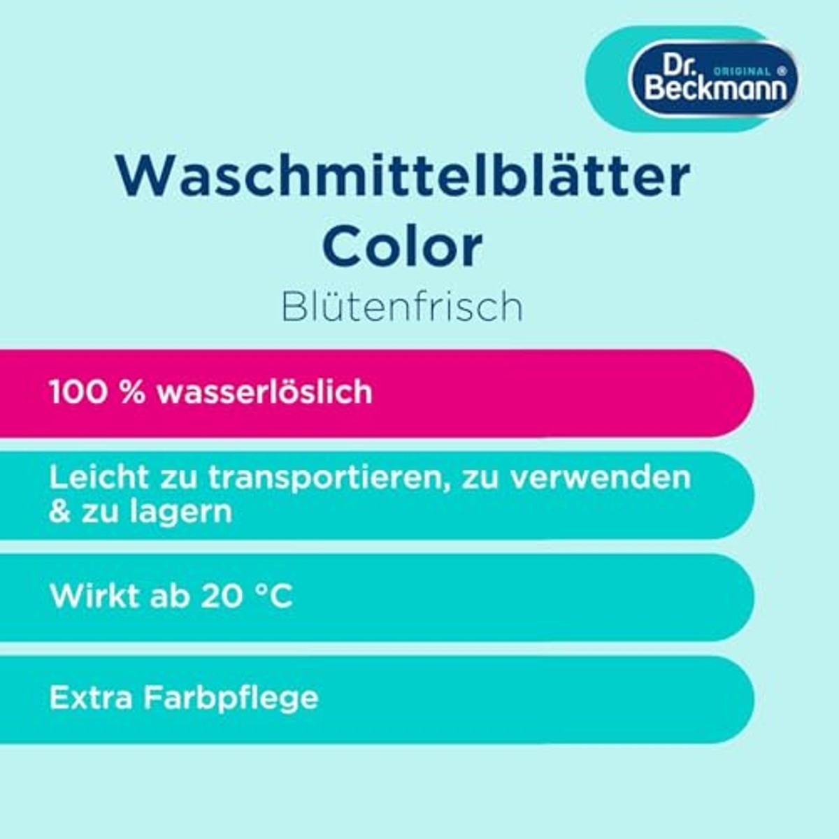 Dr. Beckmann Wasmiddelblaadjes Color 80 vellen – Dr. Beckmann