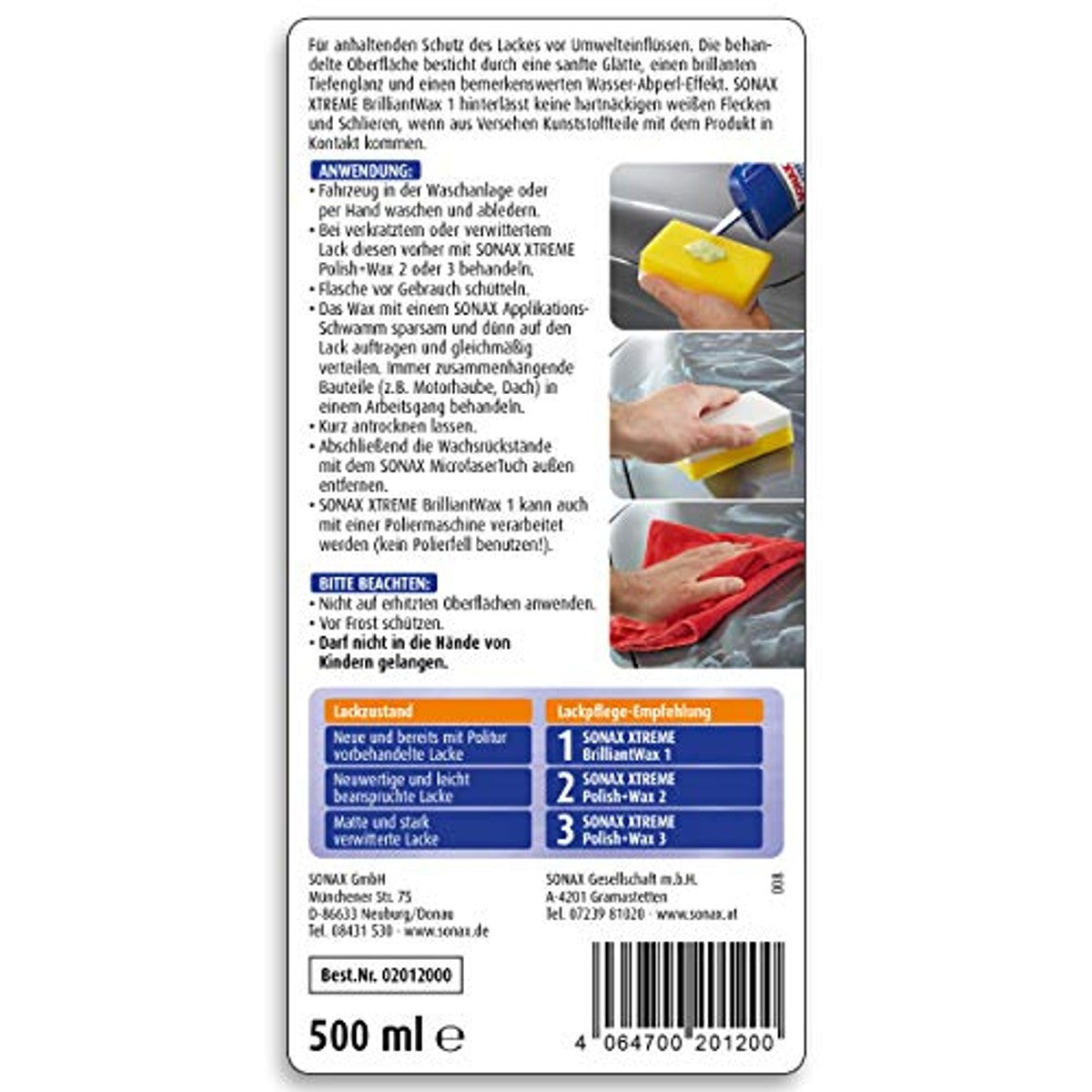 SONAX XTREME BrilliantWax 1 Hybrid NPT 3 x 500 ml - Voordeelverpakking