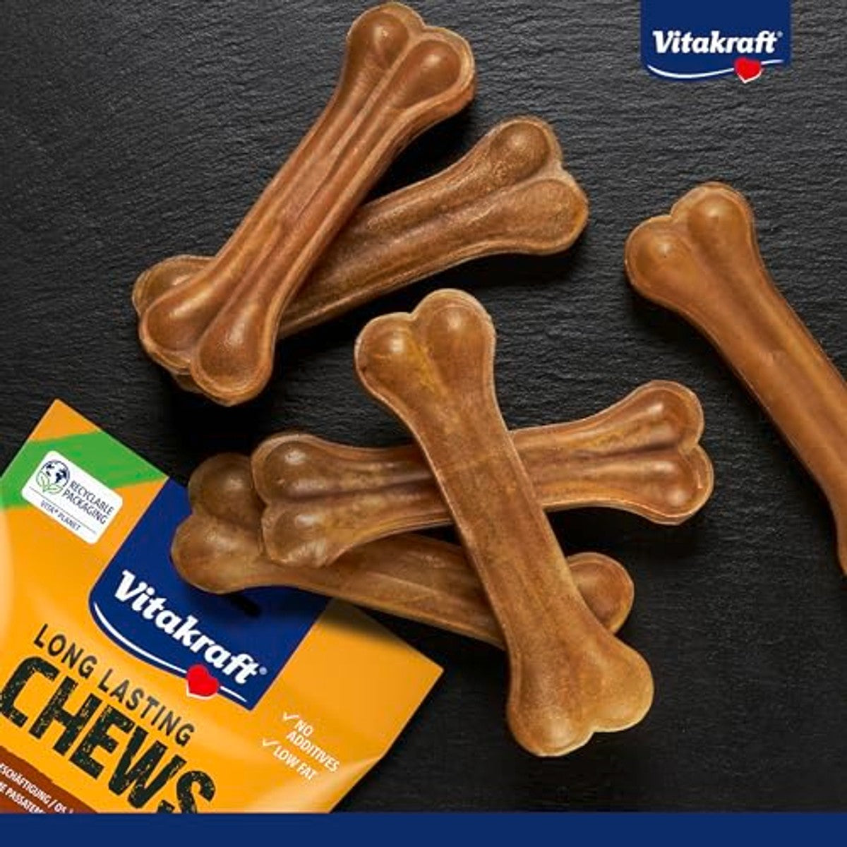 Vitakraft Long Lasting Chews Hondenkauwbotten van Runderhuid (5 x 360 g) - 3-pack