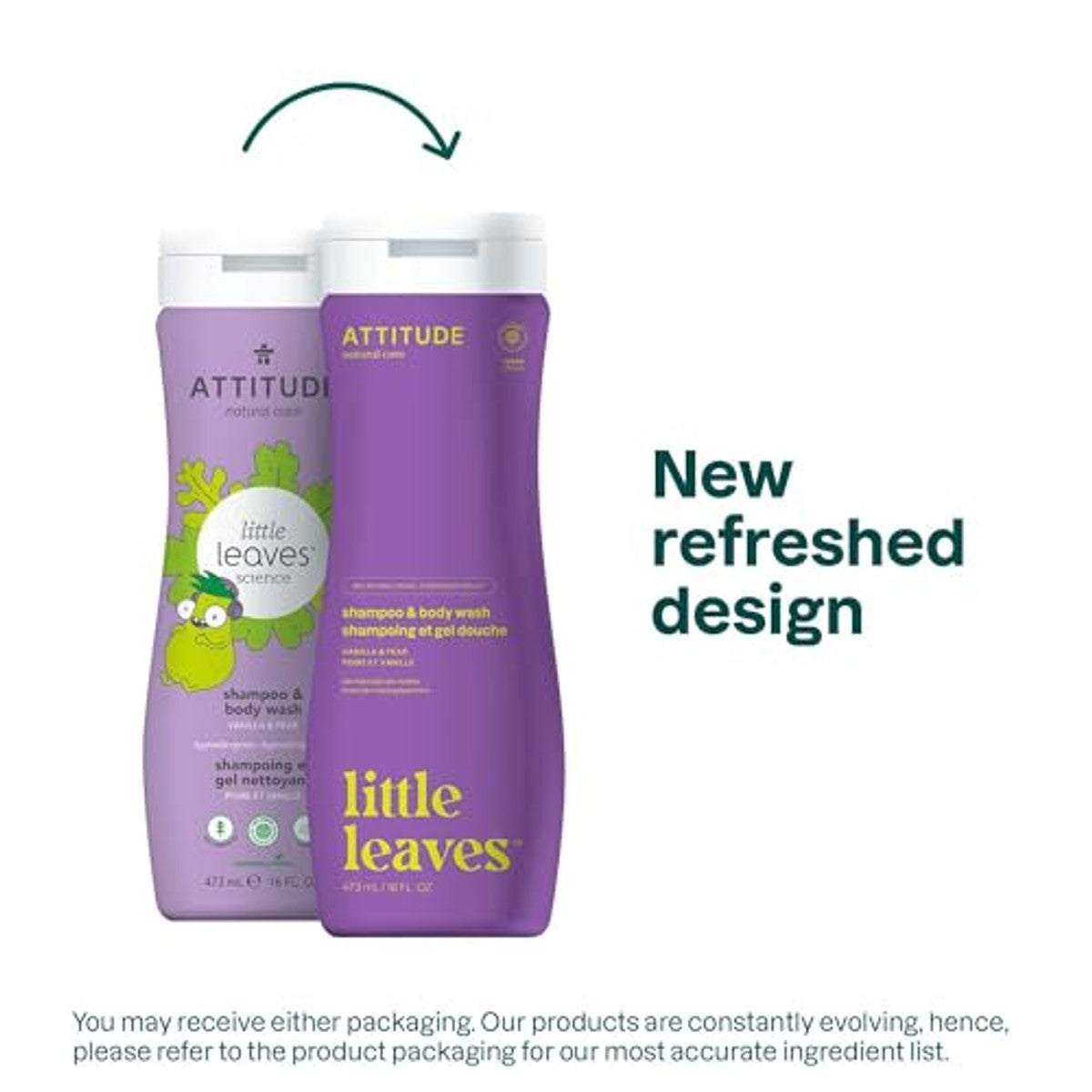 Attitude Shampoo en Douchegel voor Kinderen Vanille en Peer 473 ml - 3-pack