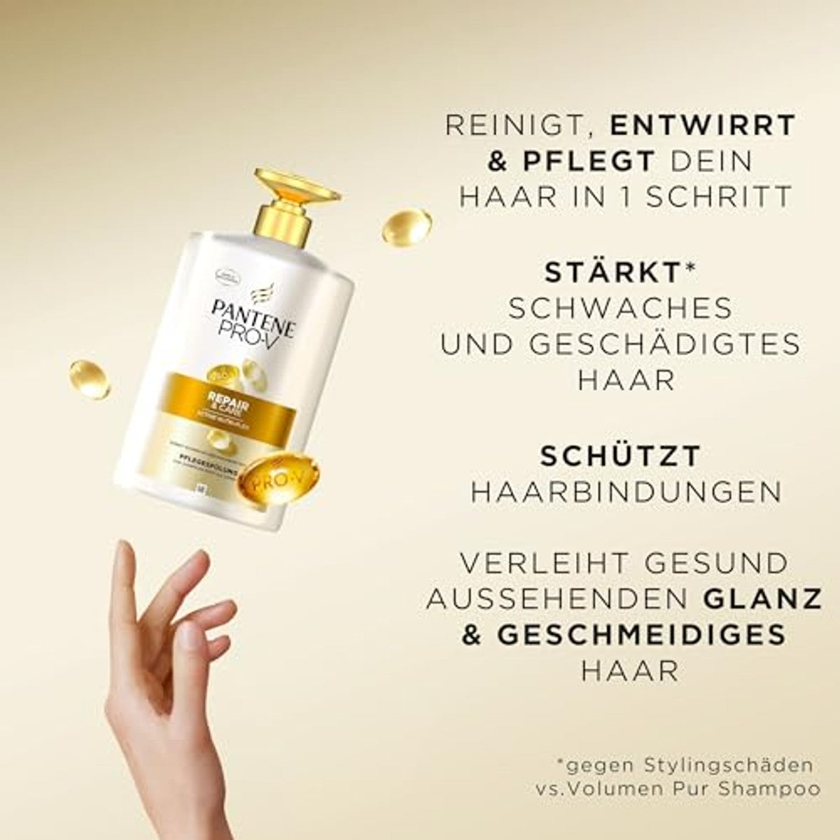 Pantene ProV Repair&Care Active Nutri-Plex verzorgende spoeling, 800 ml, pompdispenser | zwak, droog, beschadigd haar, gewichtloos, dagelijkse spoeling, niet vettig. Met pro-vitamine B5 en voedingsformule – Pantene