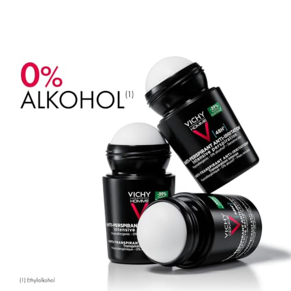 Vichy Homme Anti-Transpirant 48H Roll-On voor de Gevoelige Huid 2 x 50 ml
