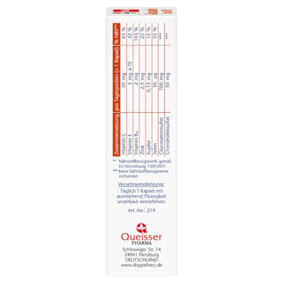 Doppelherz Glucosamine 700 Extra met chondroïtine - Bevat vitamine C voor de normale functie van kraakbeen en bot - 1 x 30 capsules – Doppelherz
