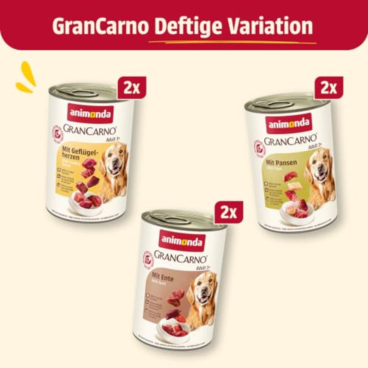 Grancarno Adult natvoer hondenvoer 6 x 400 g - 6-pack