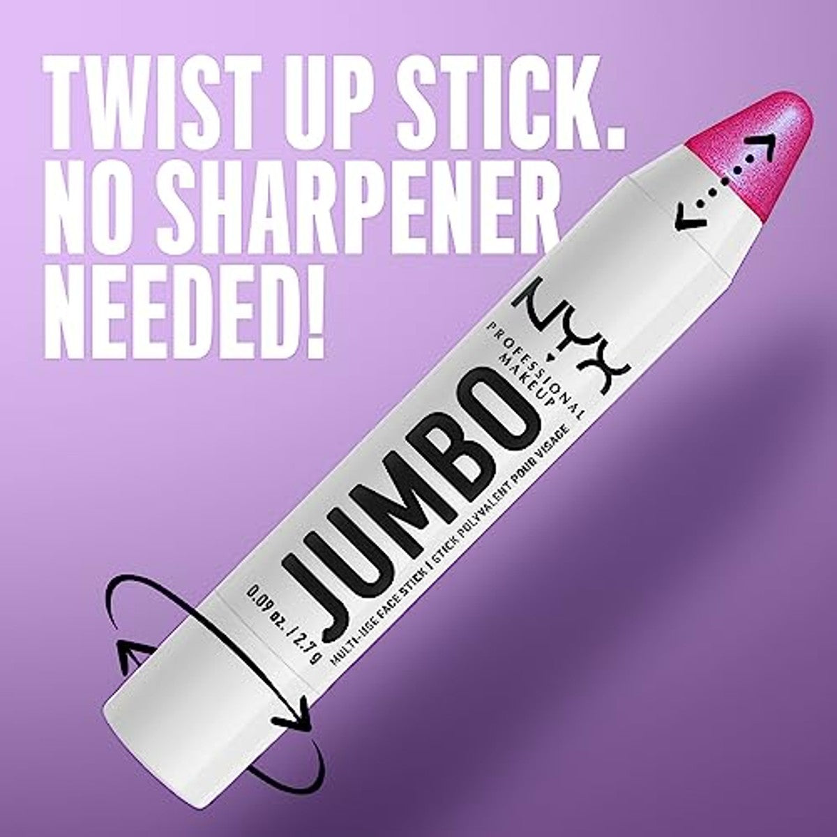 NYX Professional Makeup Glanzende highlighter stift voor het gezicht, voor individuele looks, intensieve kleur, highlighter pen met voedende oliën, Jumbo highlighting stick, kleur: Blueberry Muffin – NYX PROFESSIONAL MAKEUP