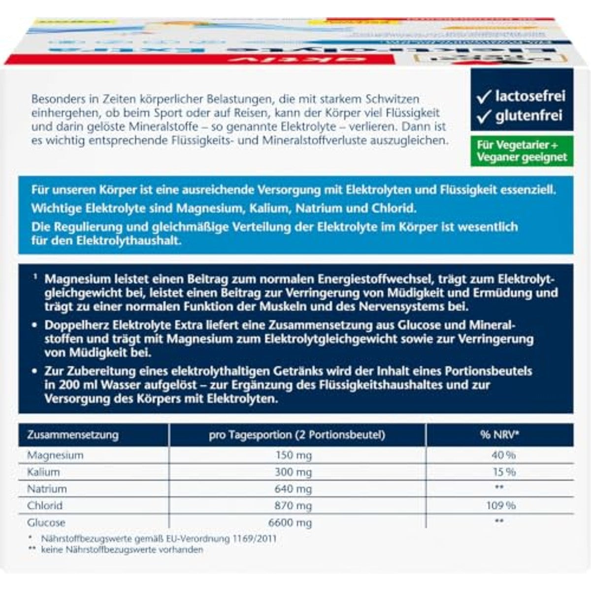 Doppelherz Elektrolyten Extra Sinaasappelsmaak 60 portiezakken - 6-pack