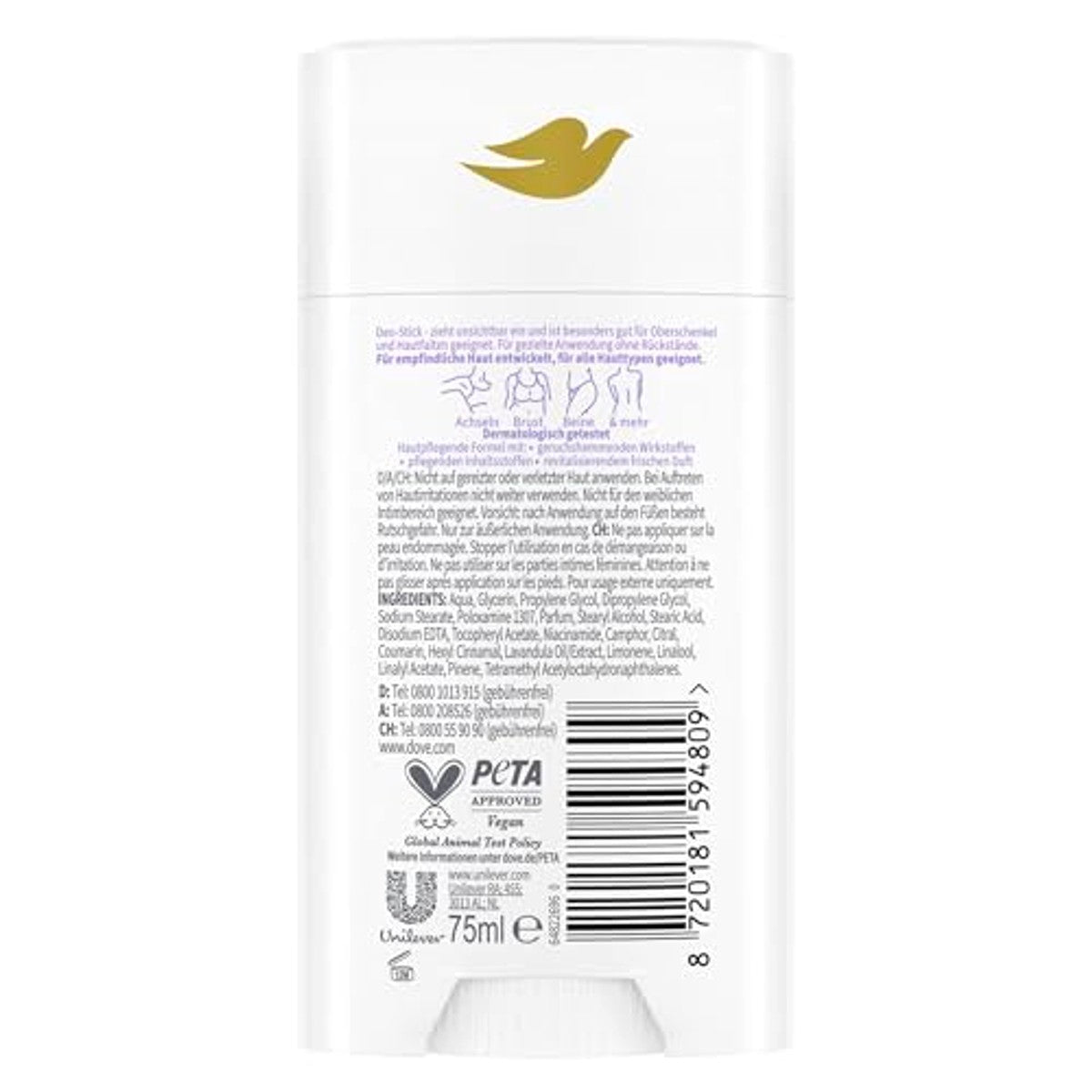 Dove Whole Body Deostick lavendel & kamille 75 ml – Dove
