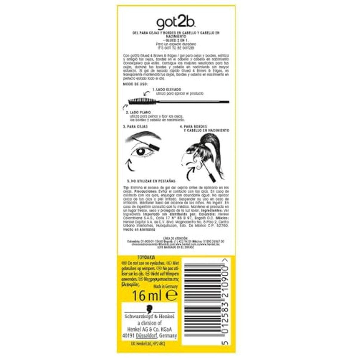 got2b Glued 4 Brows & Edges Gel 2 in 1 16 ml – got2b