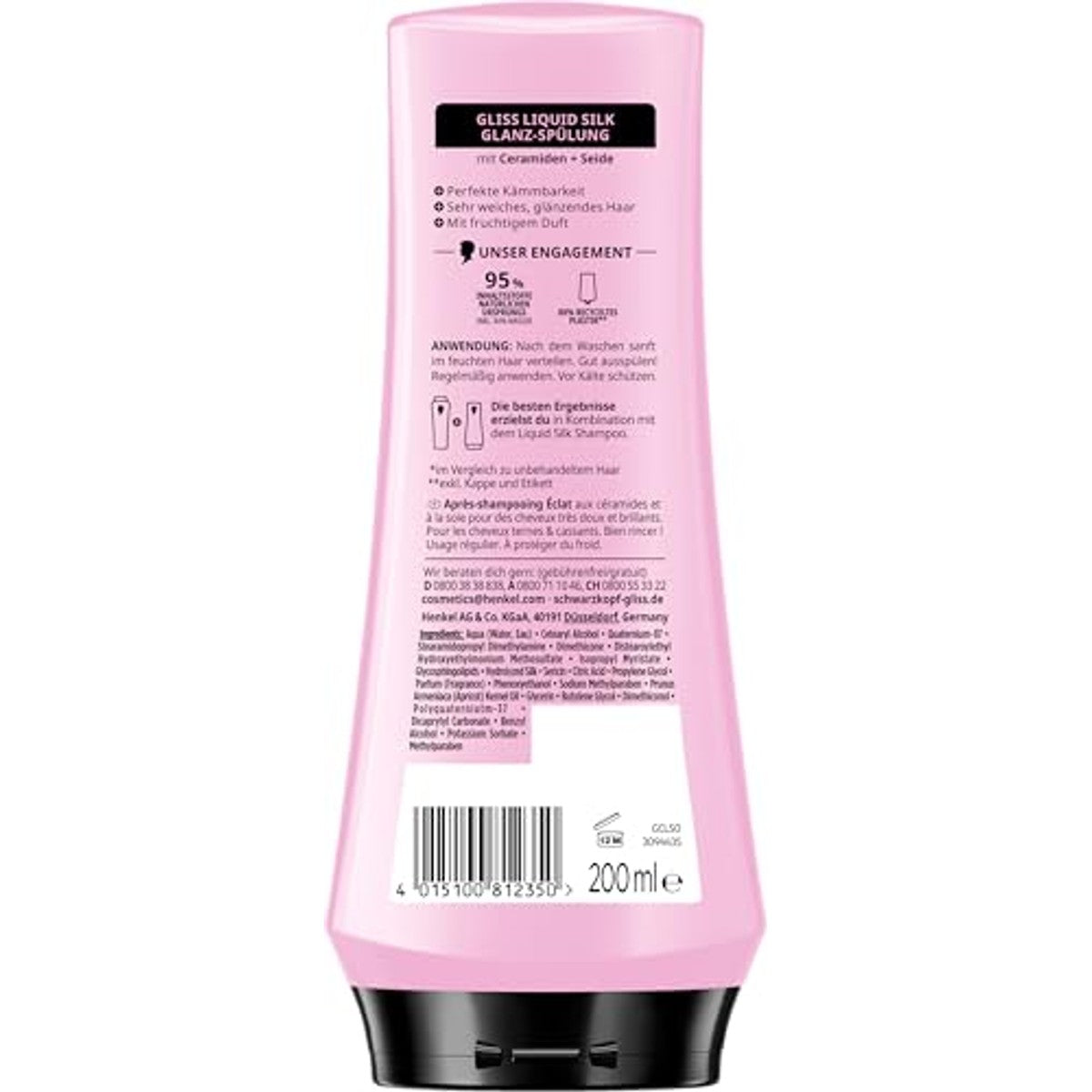 Gliss Liquid Silk Conditioner 3 x 200 ml - Voordeelverpakking