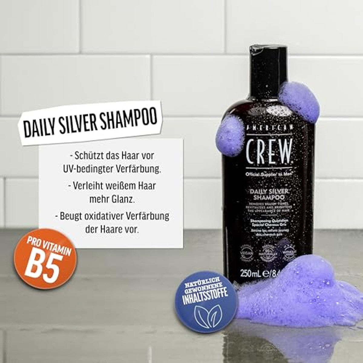 American Crew Daily Silver Shampoo voor Grijs Mannenhaar 250 ml