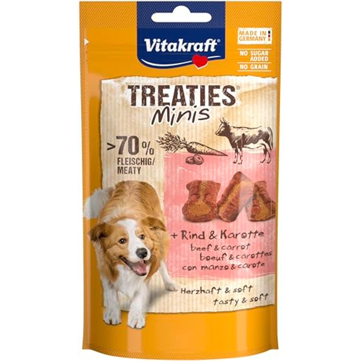 Vitakraft Treaties Minis hondensnack rund & wortel 8 x 48 g - 3-pack