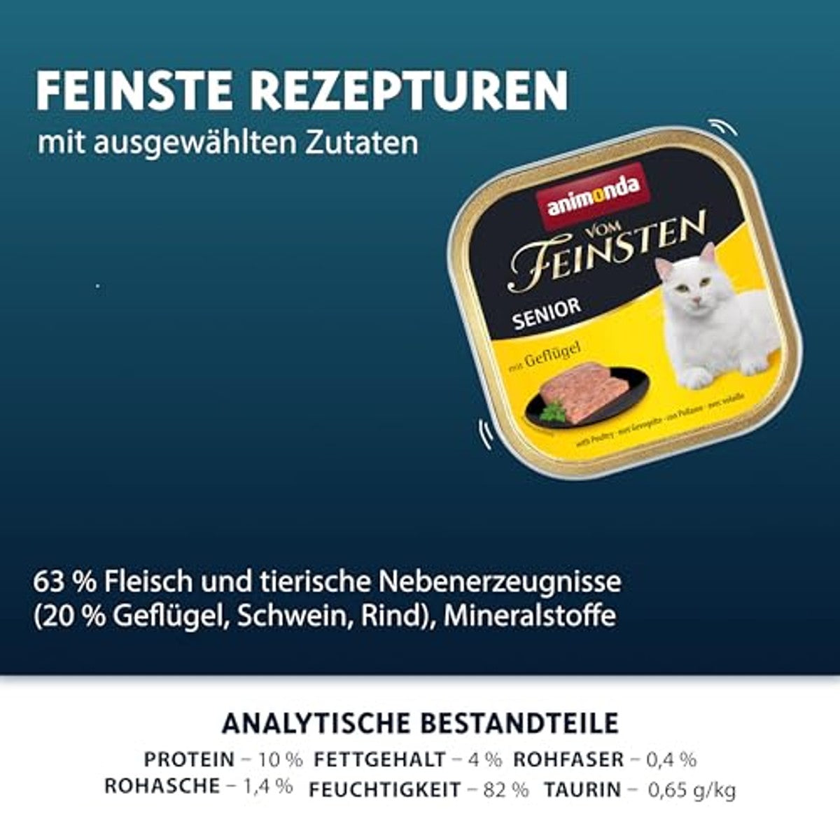 animonda Vom Feinsten Senior natvoer kattenvoer gevogelte 32 x 100 g - 6-pack