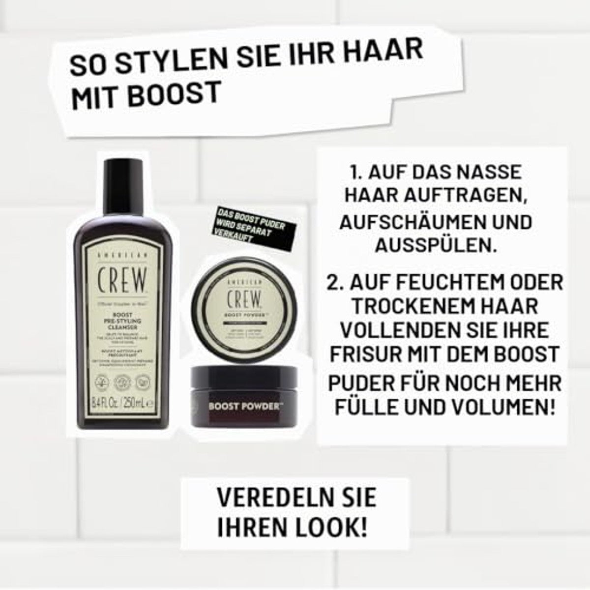 American Crew Boost Pre-Styling Shampoo 250 ml & Boost Poeder 10 g