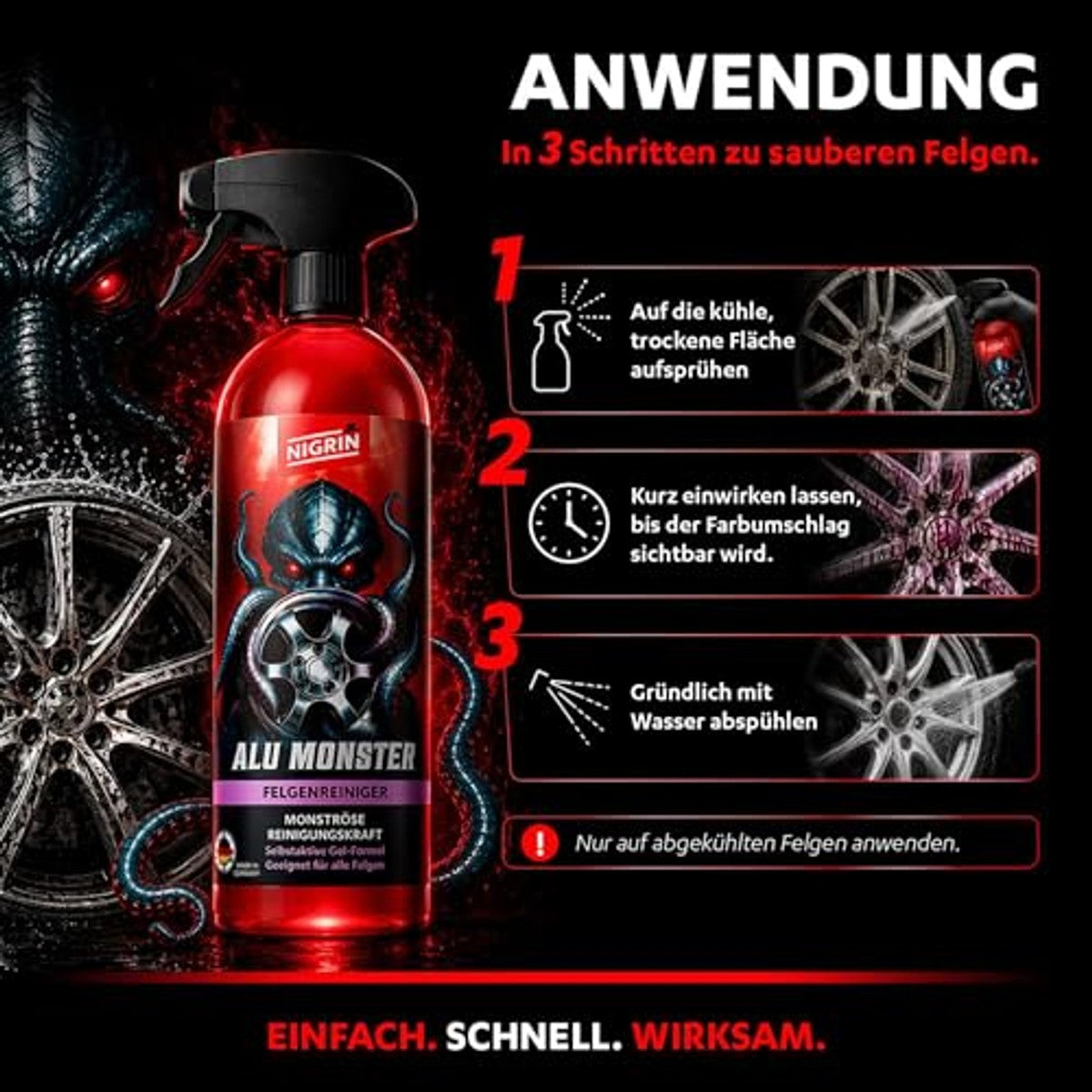 NIGRIN Alu Monster Velgenreiniger 6 x 1 l - Voordeelverpakking – foto 4