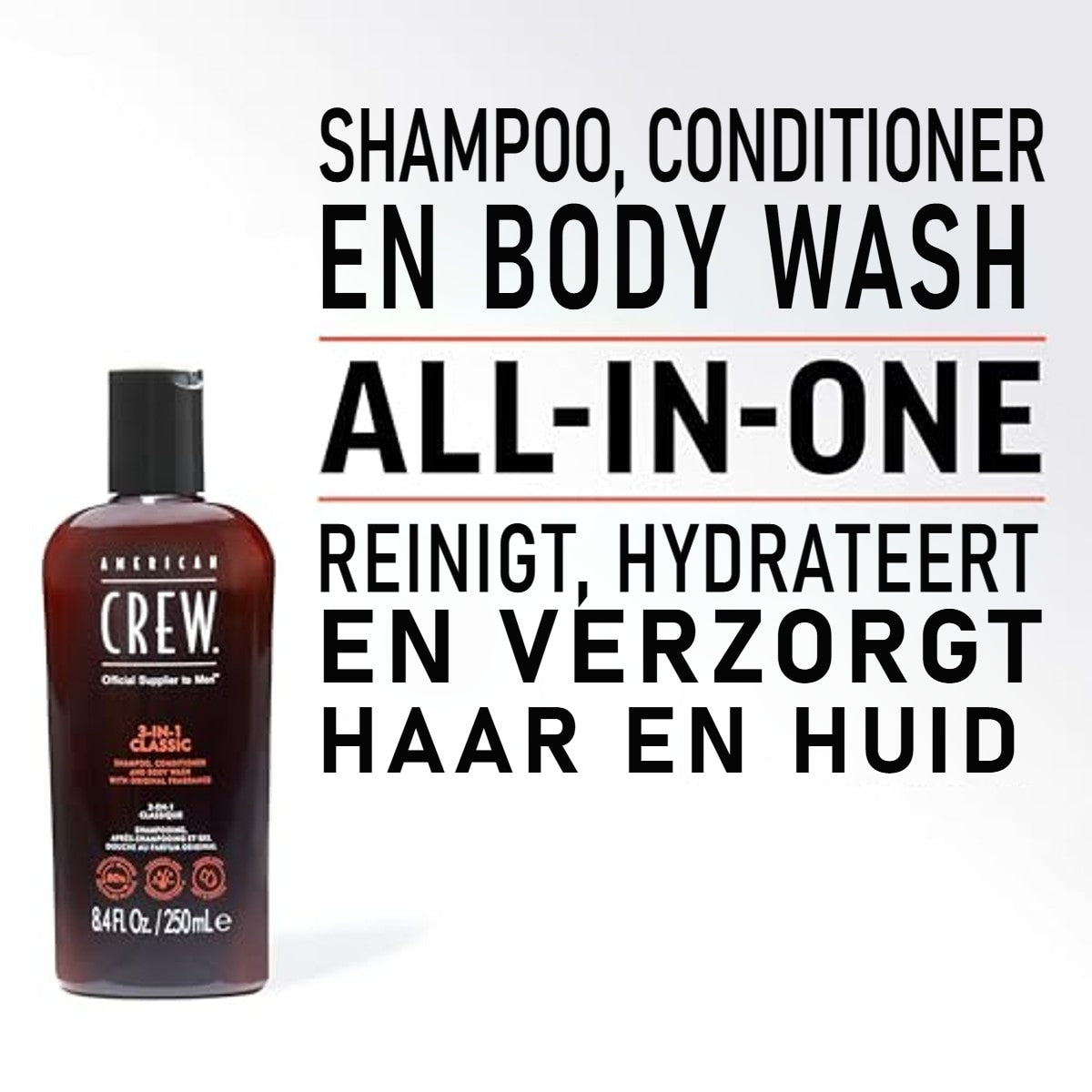 American Crew 3-in-1 Classic Shampoo, Conditioner & Body Wash 100 ml - 3-pack – foto 4