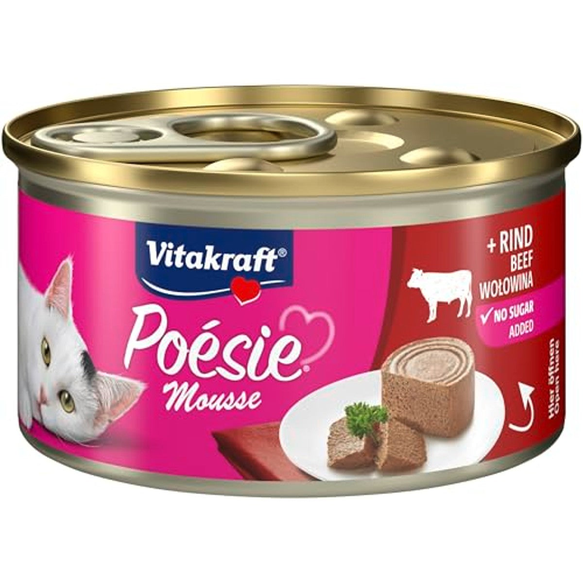 Vitakraft Poésie Mousse Natvoer voor Katten met Rundvlees 12 x 85 g - 6-pack