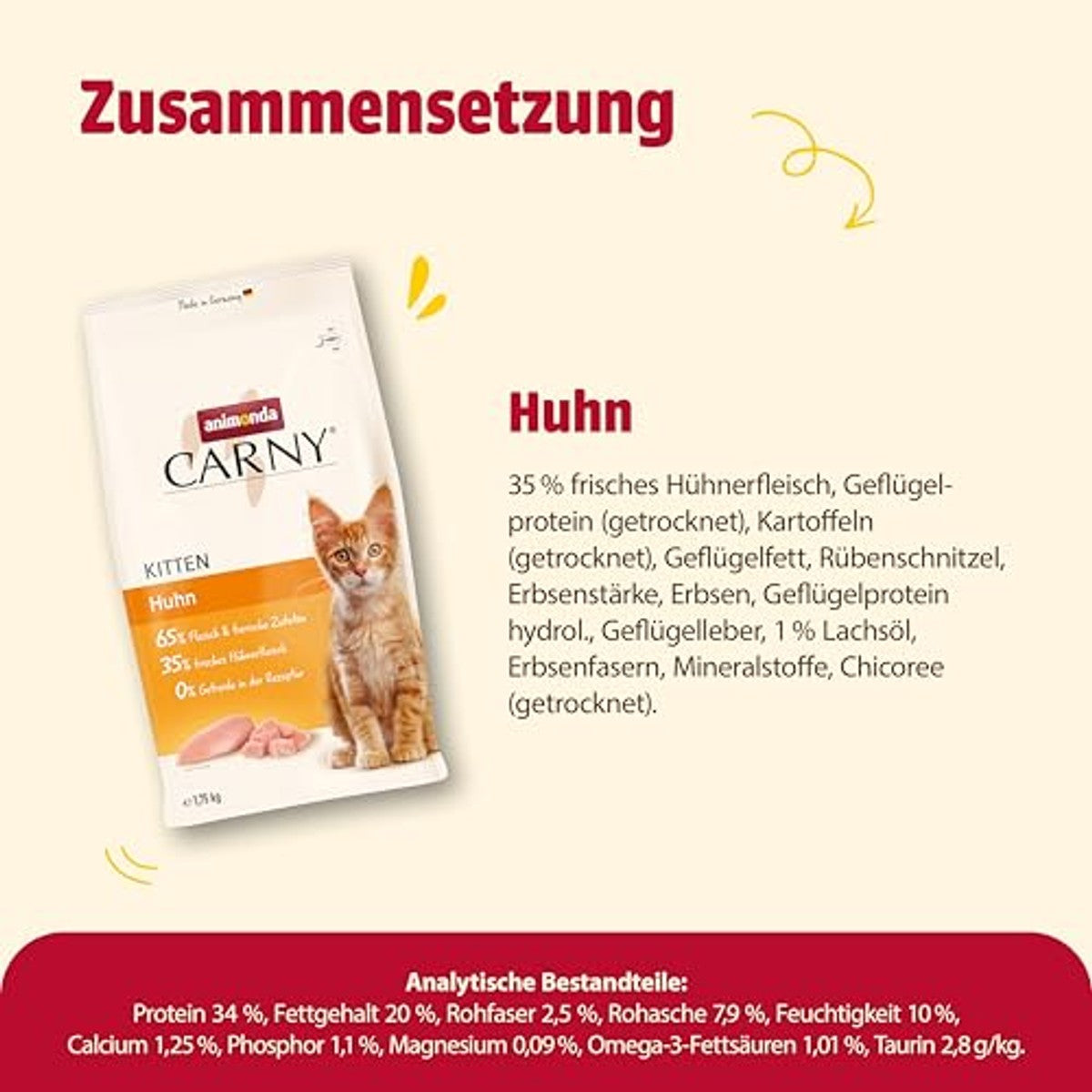 animonda Carny Kitten droogvoer kat kip 1,75 kg - 3-pack