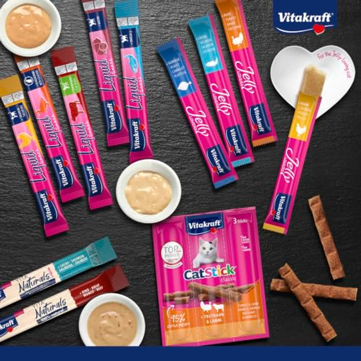 Vitakraft Adventskalender voor katten, voor Kerstmis 2024, liefdevol samengestelde selectie lekkere snacks, voor de periode vóór Kerstmis, kattenlekkernijen, voor alle leeftijden (1 x 363 g) – Vitakraft