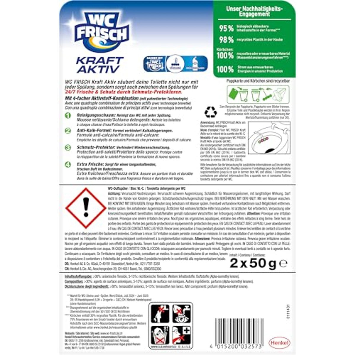 WC-Frisch Kraft Aktiv Hawaii wc-geurspoeler set van 3 – WC-Frisch