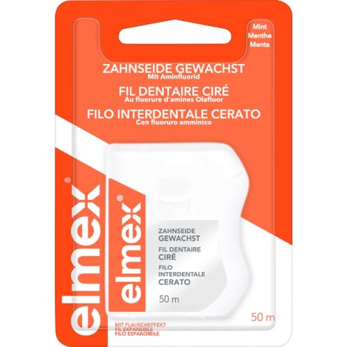 elmex Tandzijde gewaxt met aminofluoride 1 x 50 m – elmex