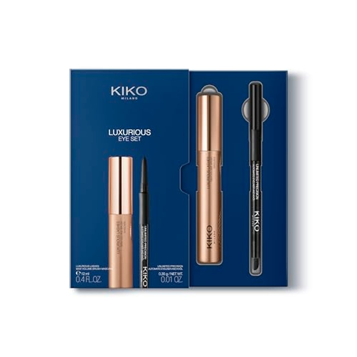 Kiko Milano Luxe Eye Set Mascara en Kajalstift - 3-pack