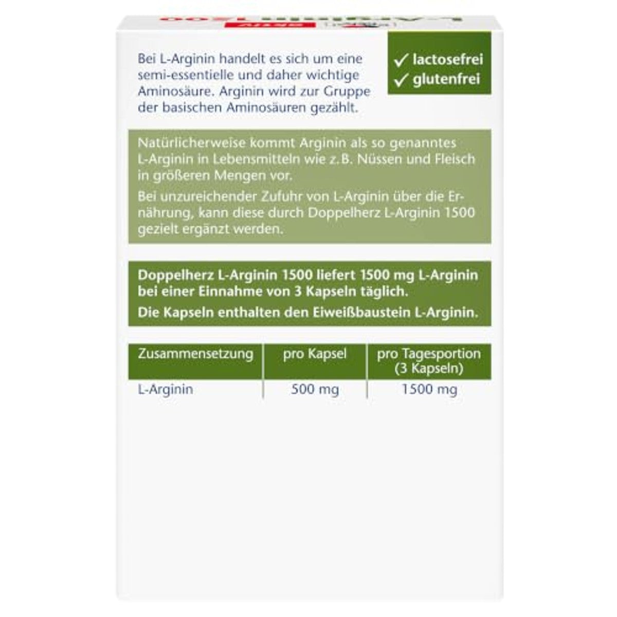 Doppelherz L-Arginine 1500 Voedingssupplement 30 Capsules - 3-pack