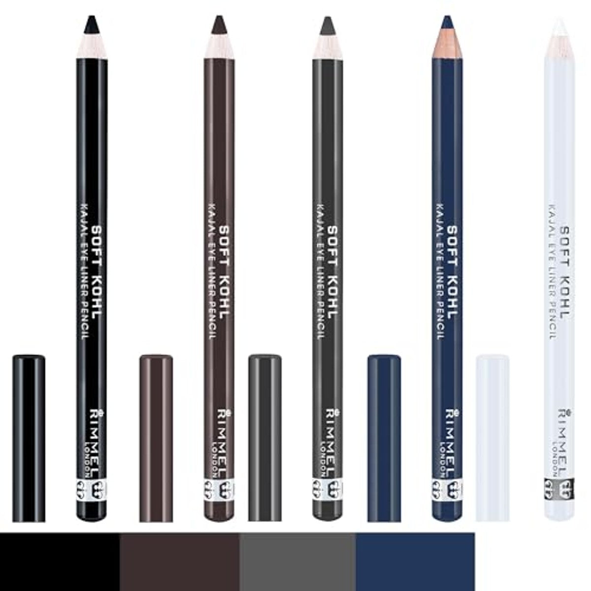 Rimmel London Soft Kohl Kajal Eye Liner Pencil 61 Jet Black - 6 stuks