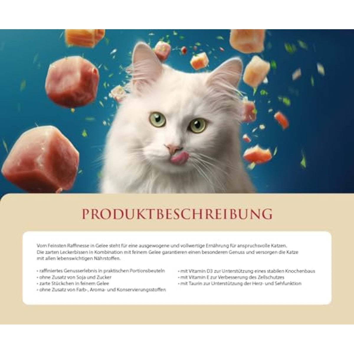 animonda Vom Feinsten Adult raffinesse kattenvoer in gelei met kip en rundvlees (24 x 85 g), nat voer met taurine en vitamine D3, zonder toevoeging van soja, suiker en conserveringsmiddelen – animonda Vom Feinsten