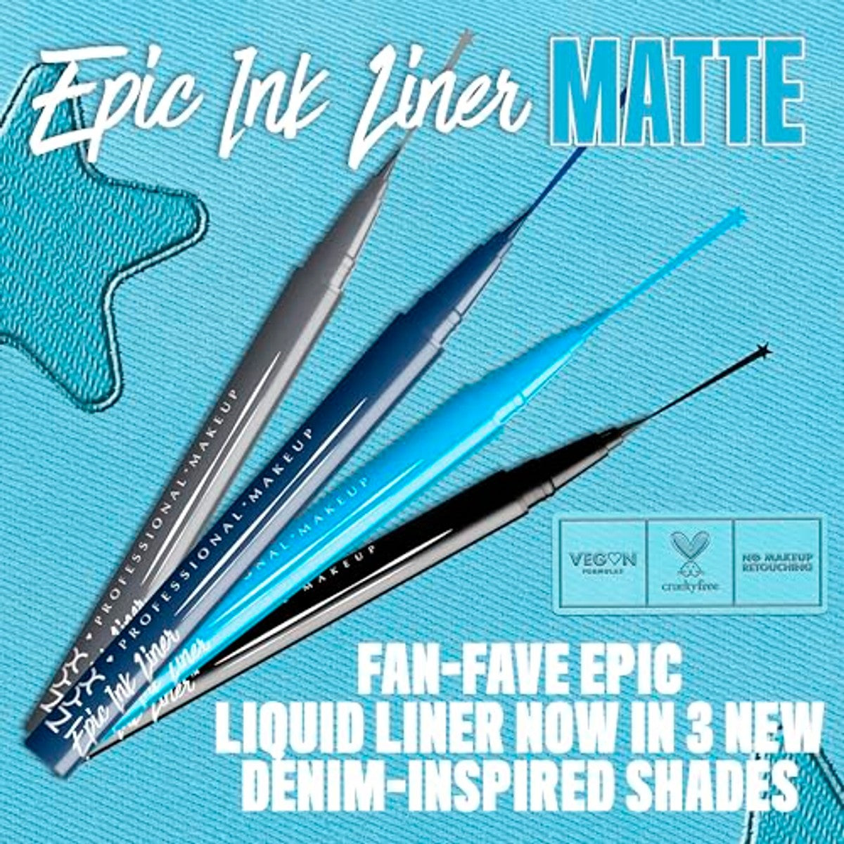 NYX PROFESSIONAL MAKEUP Epic Ink Liner Jeanz Mid(Night) Rise 1 ml - 6 stuks