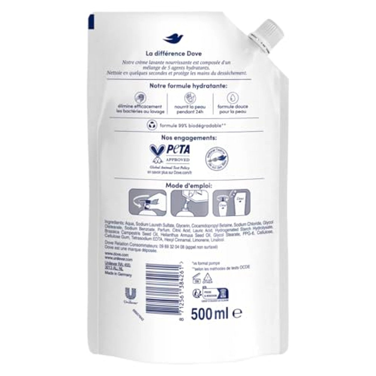 Dove Originele Vloeibare Handzeep Navulverpakking 3 x 500 ml - Voordeelverpakking