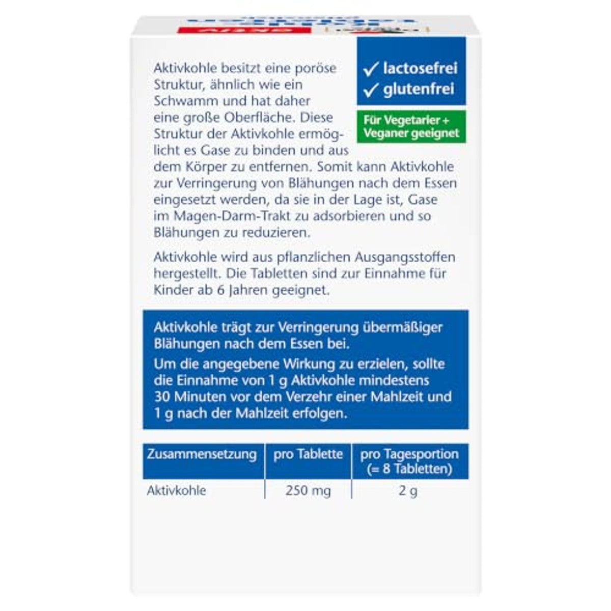Doppelherz Plantaardige Kooltabletten 125 stuks - 3-pack