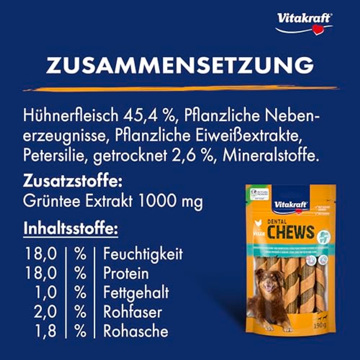 Vitakraft Dental Chews hondensnack kip 1 x 190 g - 6-pack – foto 4