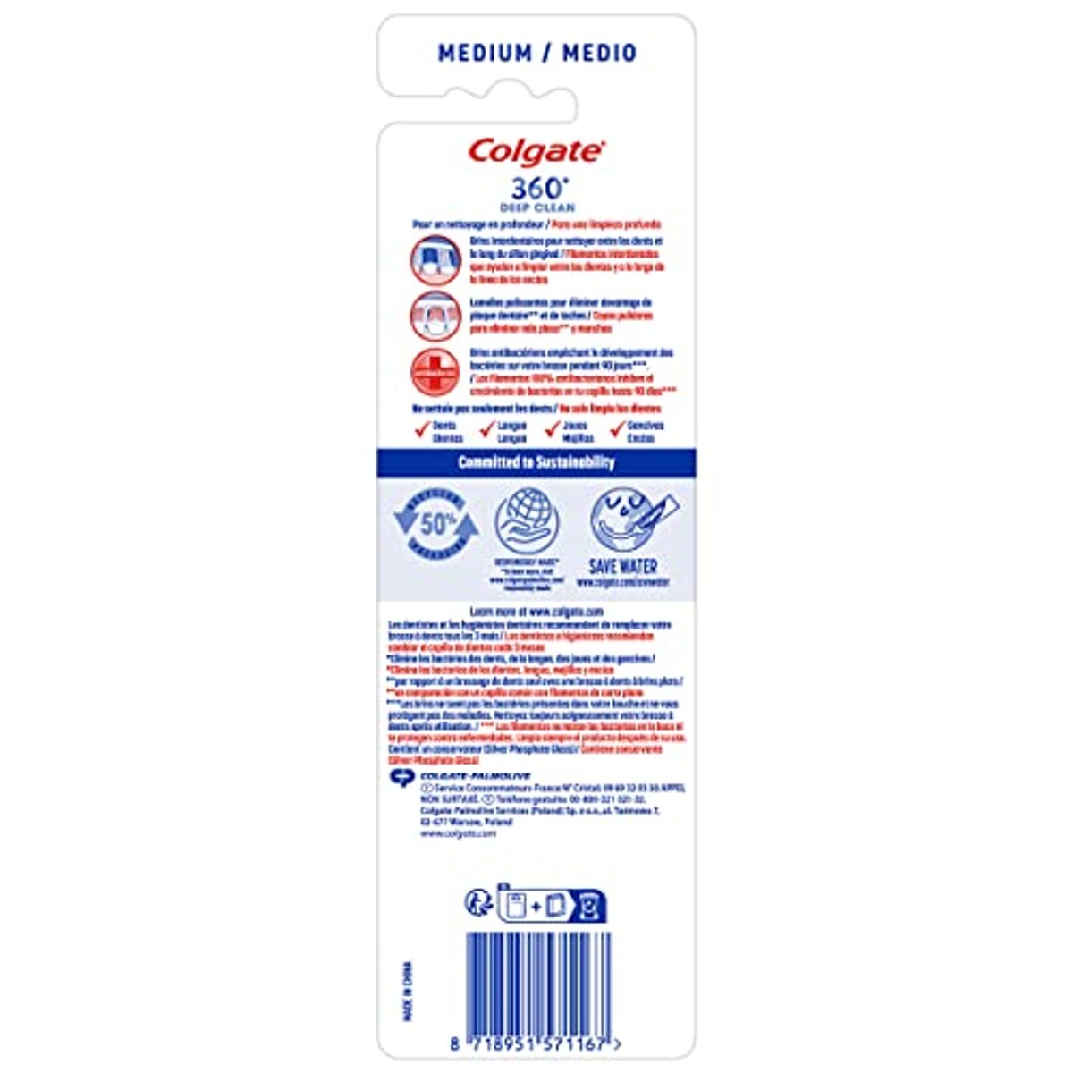 Colgate 360 Deep Clean Medium tandenborstel 3 stuks – Colgate