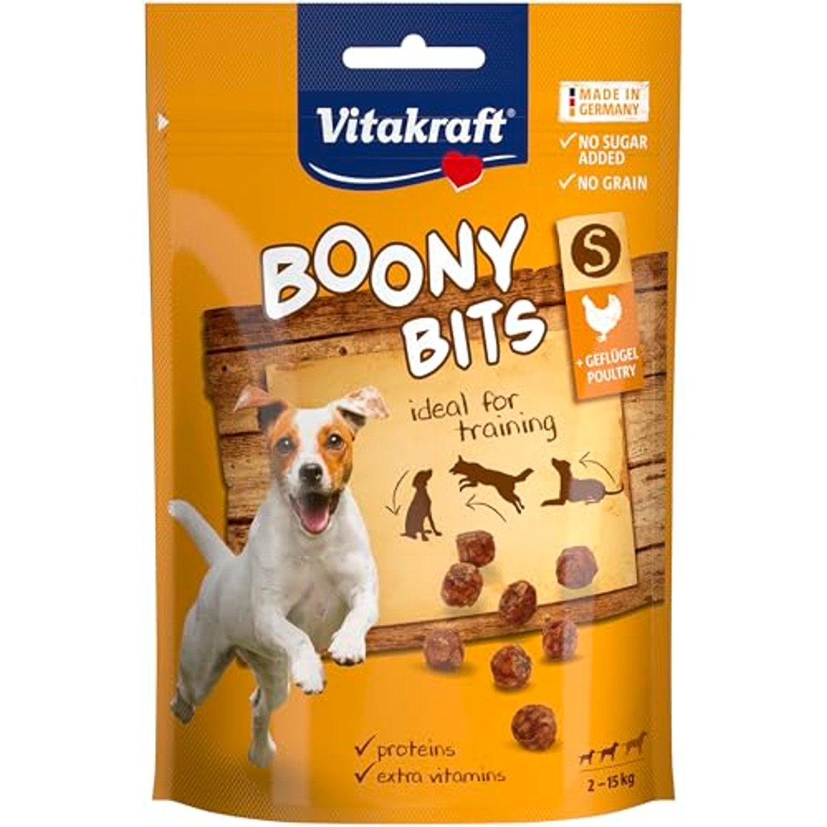 Vitakraft Boony Bits S, hondenlekkernijen, vlezige hondensnack, hondentrainingslekkernijen, zonder toegevoegde suiker (6 x 55 g) – Vitakraft
