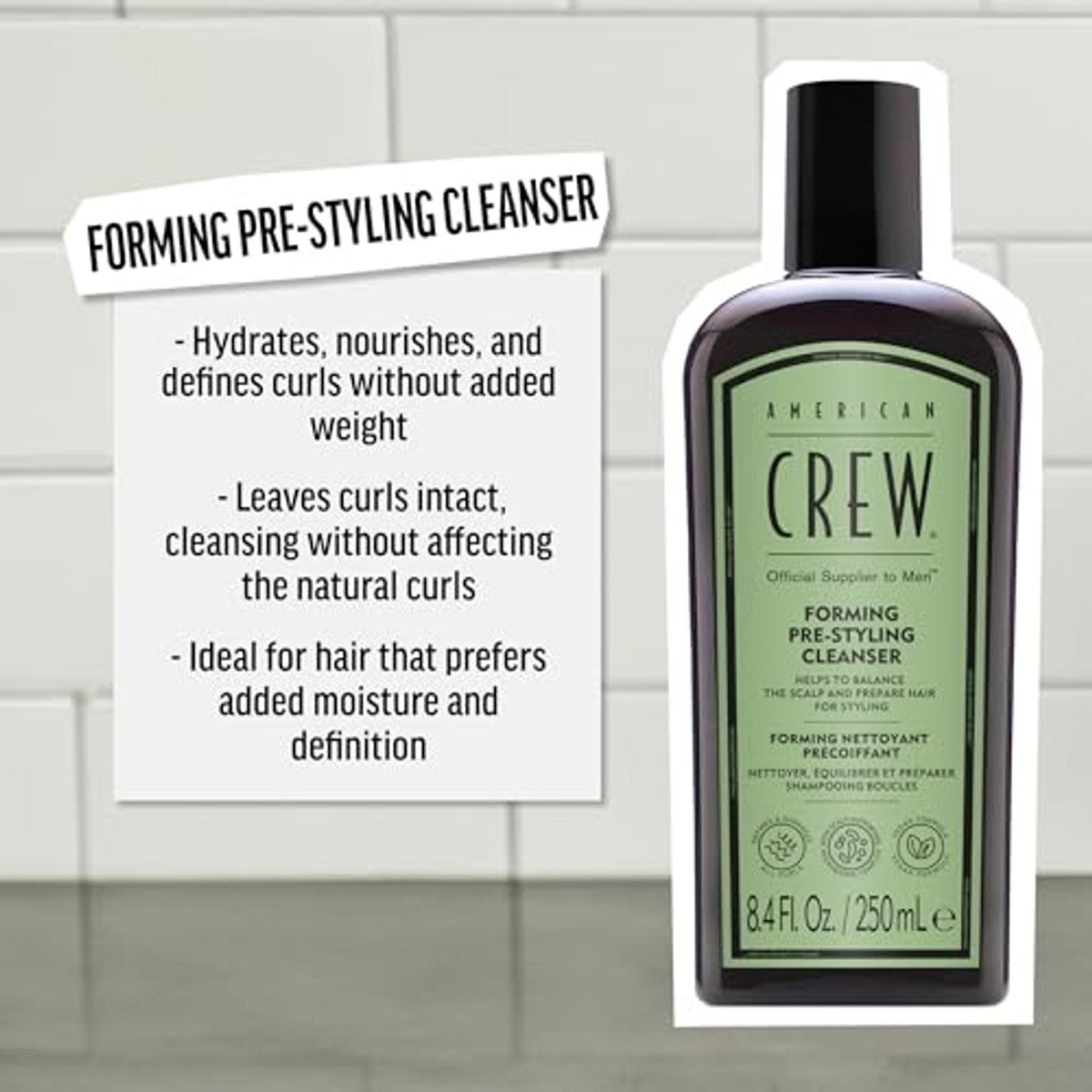 American Crew Forming Pre-Styling Shampoo voor Krullend Haar 250 ml