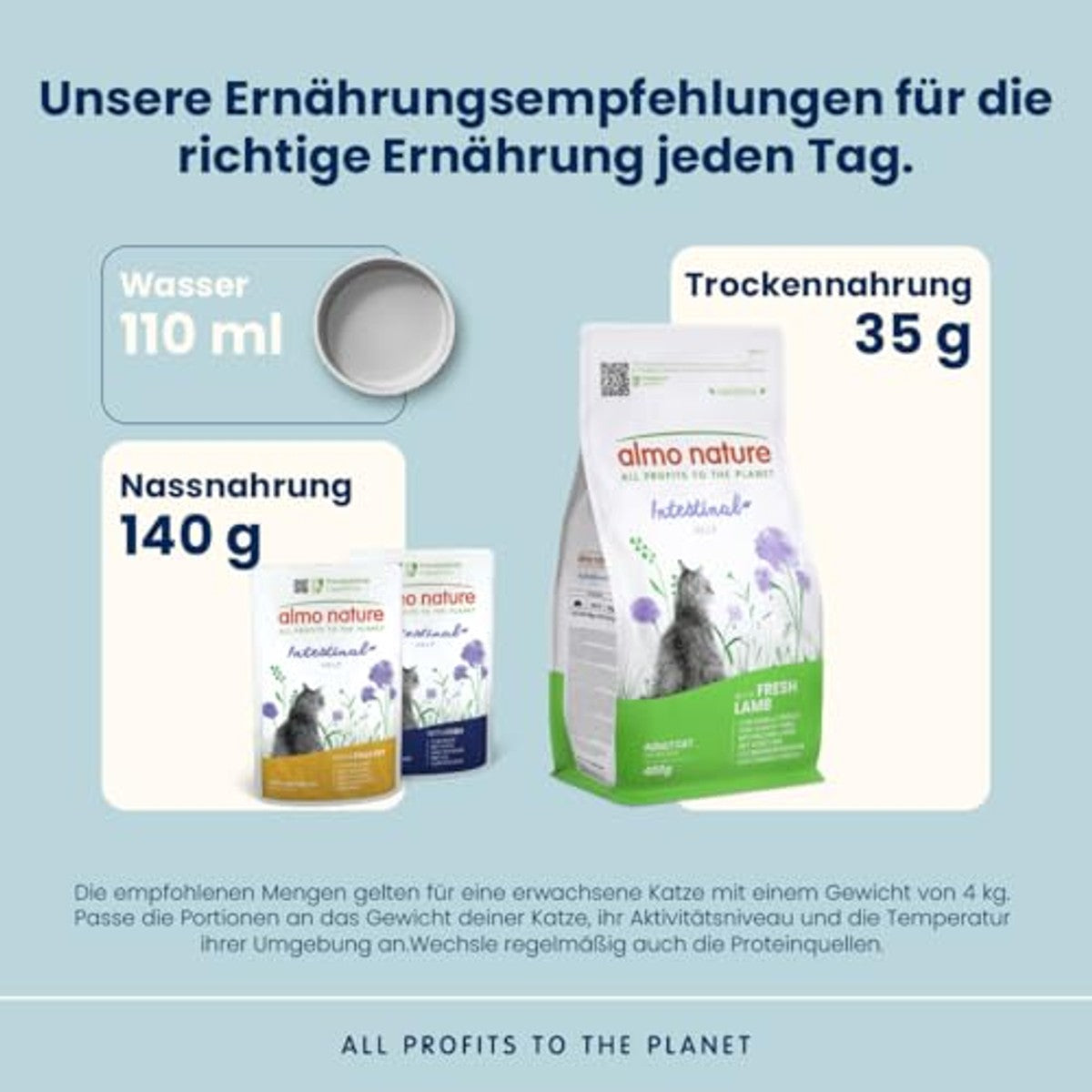 Almo Nature Darmondersteuning Droogvoer voor Volwassen Katten met Vers Lam 400 g - 6-pack