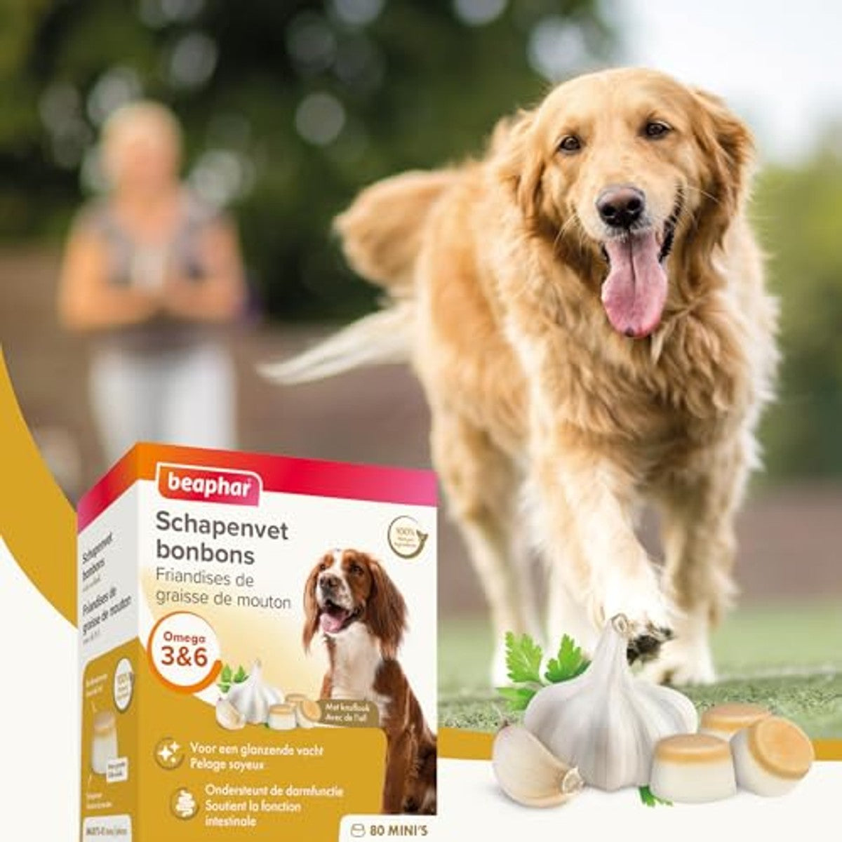 Beaphar 11021 schapenvet snoep knoflook mini 245g, wit – beaphar