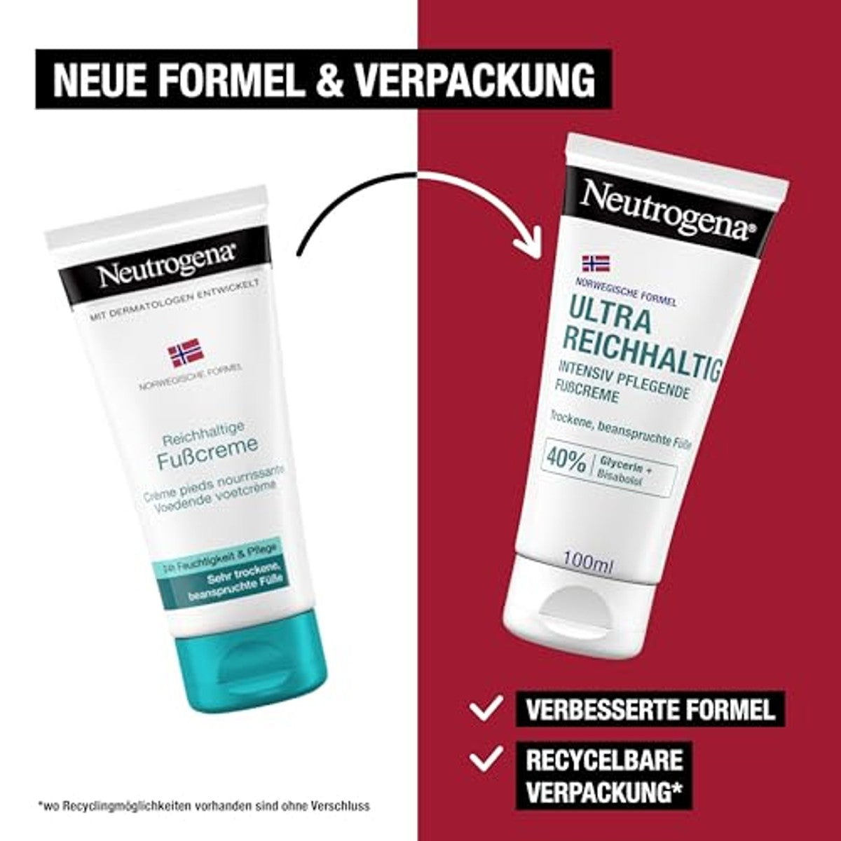 Neutrogena Noorse Formule Ultra Rijke Voetcrème 6 x 100 ml - Voordeelverpakking