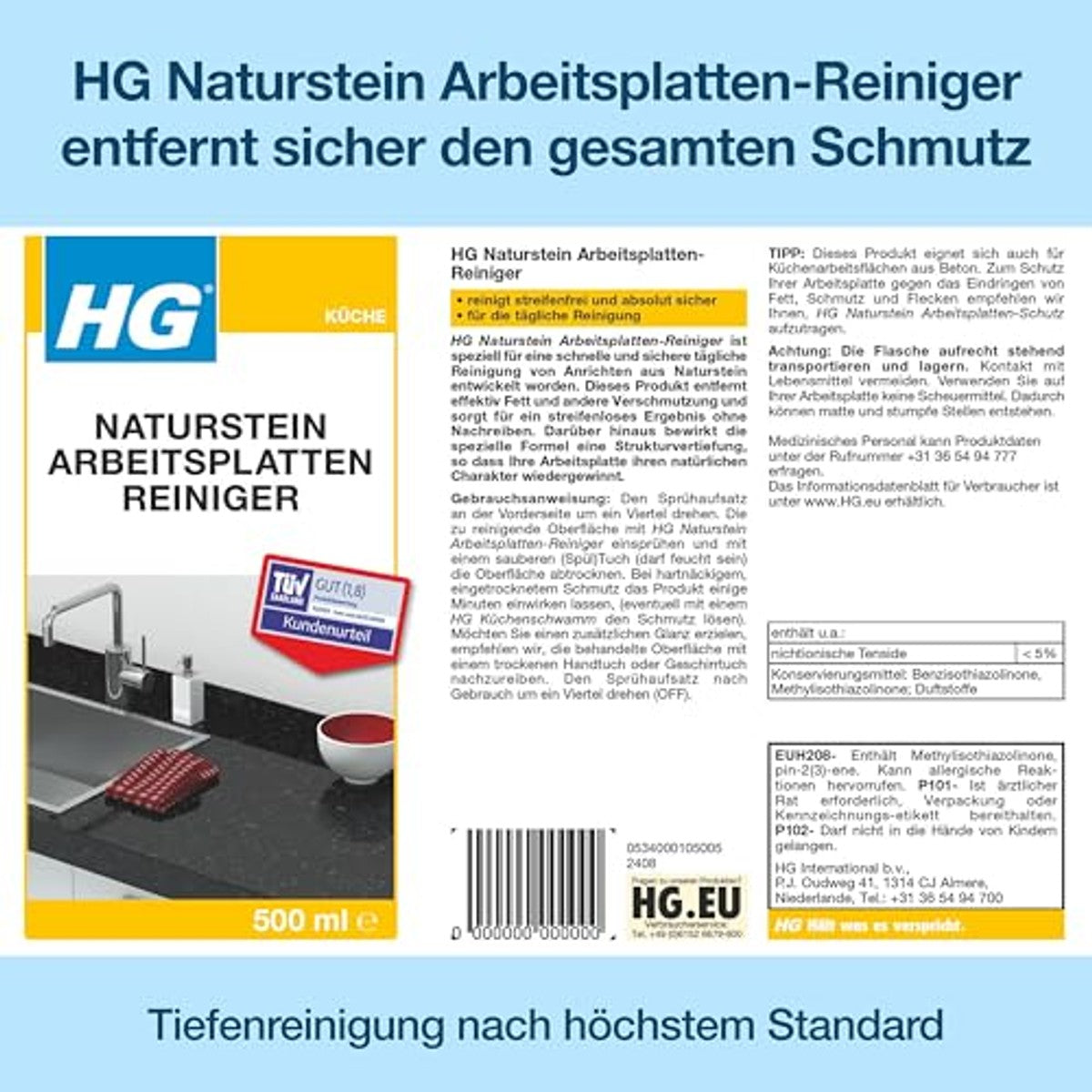HG Natuursteen werkbladenreiniger 6 x 500 ml - Voordeelverpakking