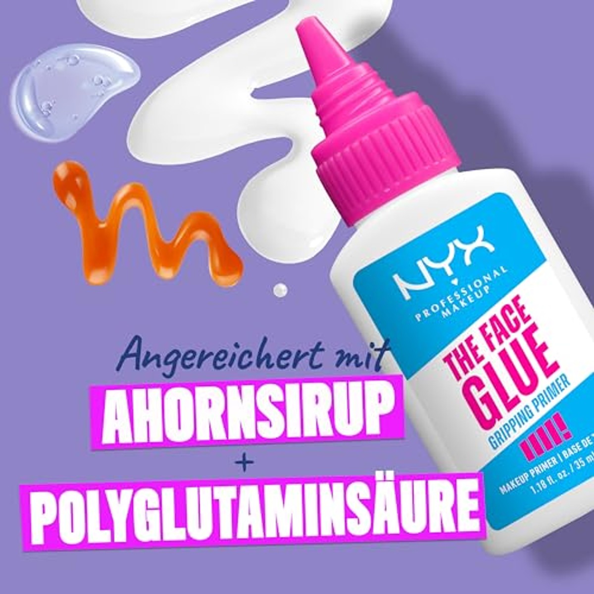 NYX Professional Makeup The Face Glue Gripping Primer, foundation, basis, vochtinbrengende primer voor 24 uur make-up, zonder kleverige witte resten, 35 ml – NYX PROFESSIONAL MAKEUP