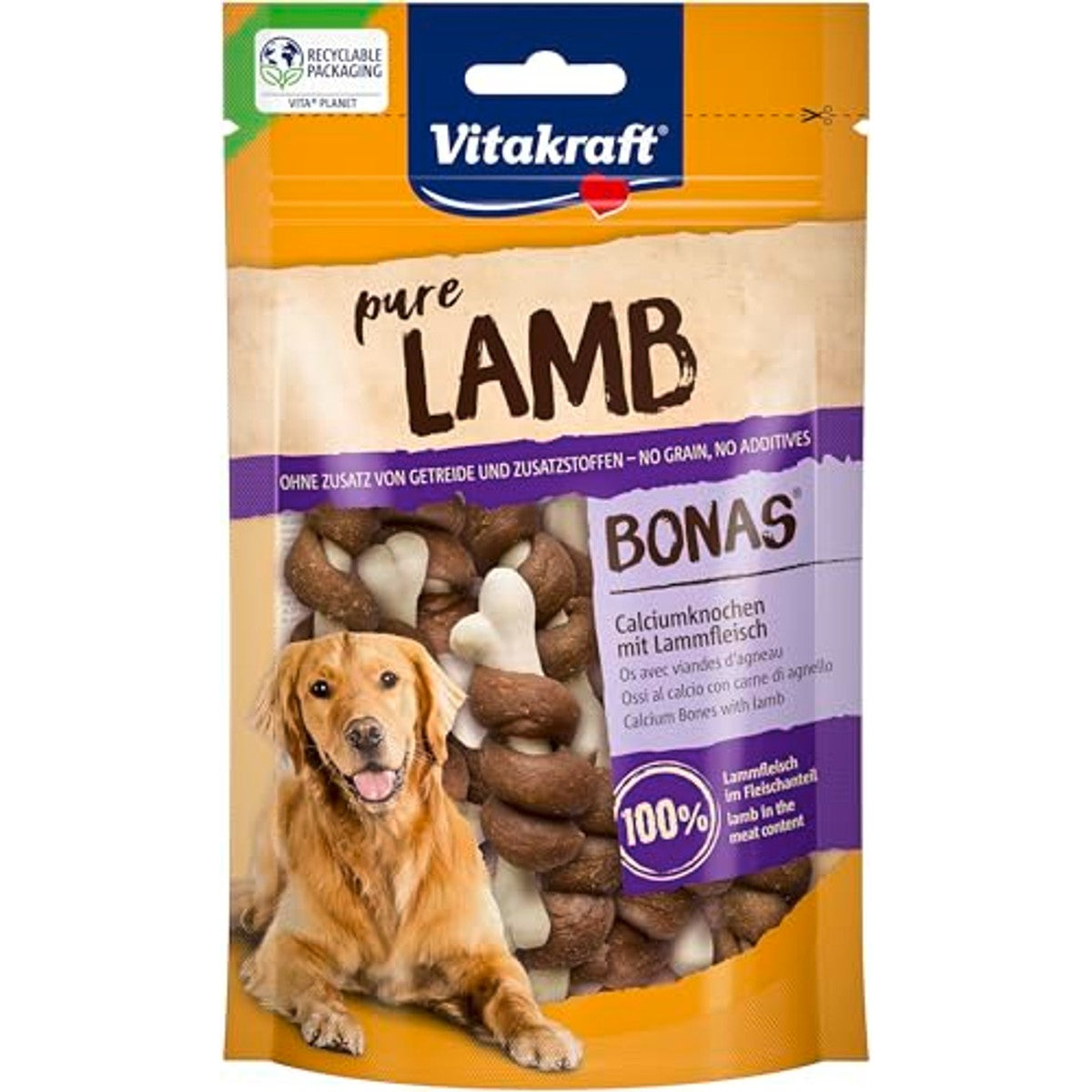 Vitakraft Pure Lamb Bonas hondensnack lamsvlees 8 x 80 g - 3-pack