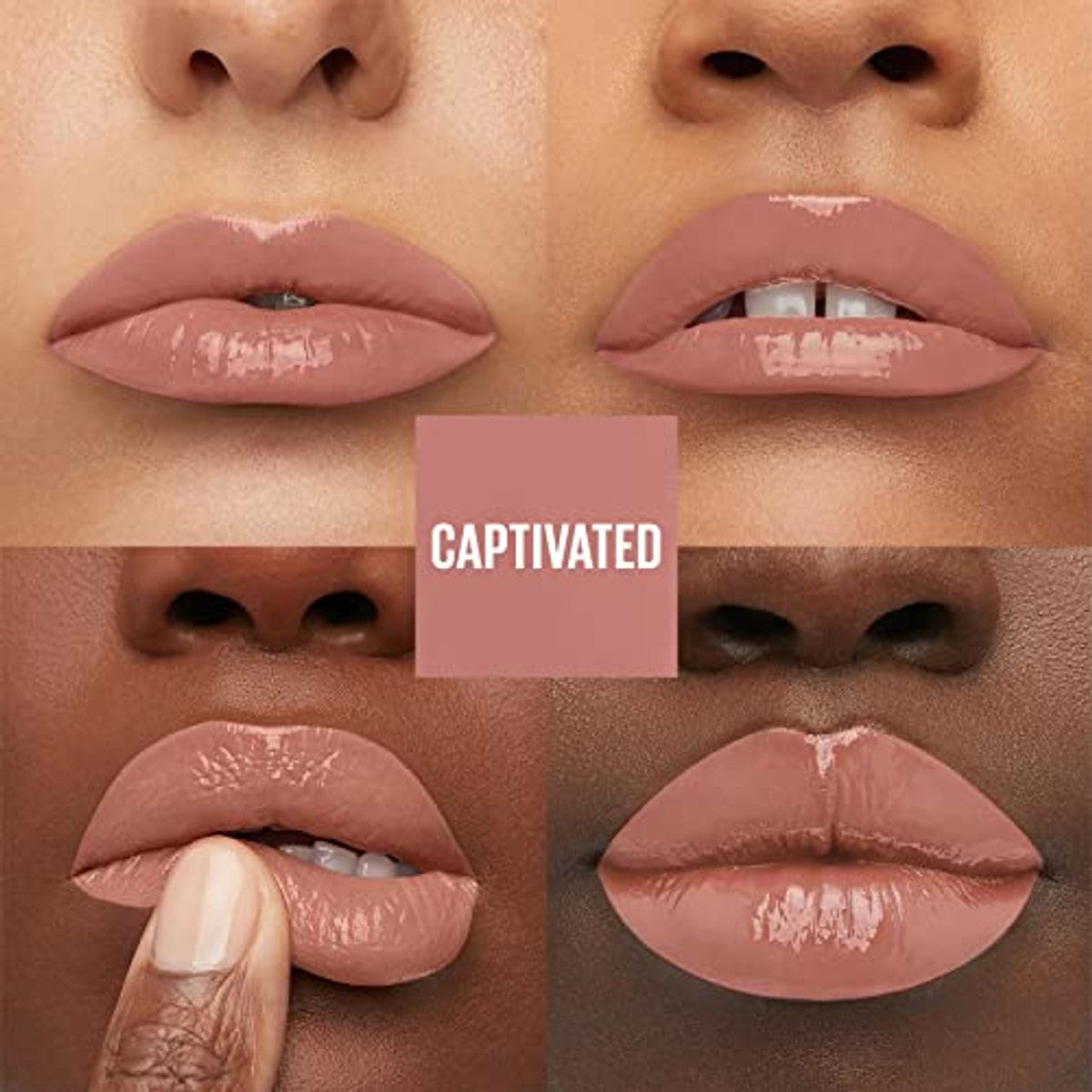 Maybelline New York Super Stay Vinyl Ink vloeibare lippenstift voor 16H grip & glans, veegvaste & sterk gepigmenteerde kleur, vinylafwerking zonder afkleuren, nuance: 95 Captivated, 4,2 ml – MAYBELLINE